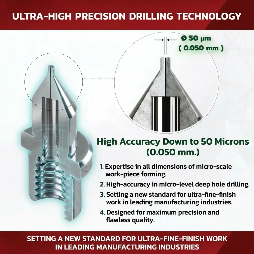 50 micron micro-hole precision nozzle manufactured by Sahaporntool