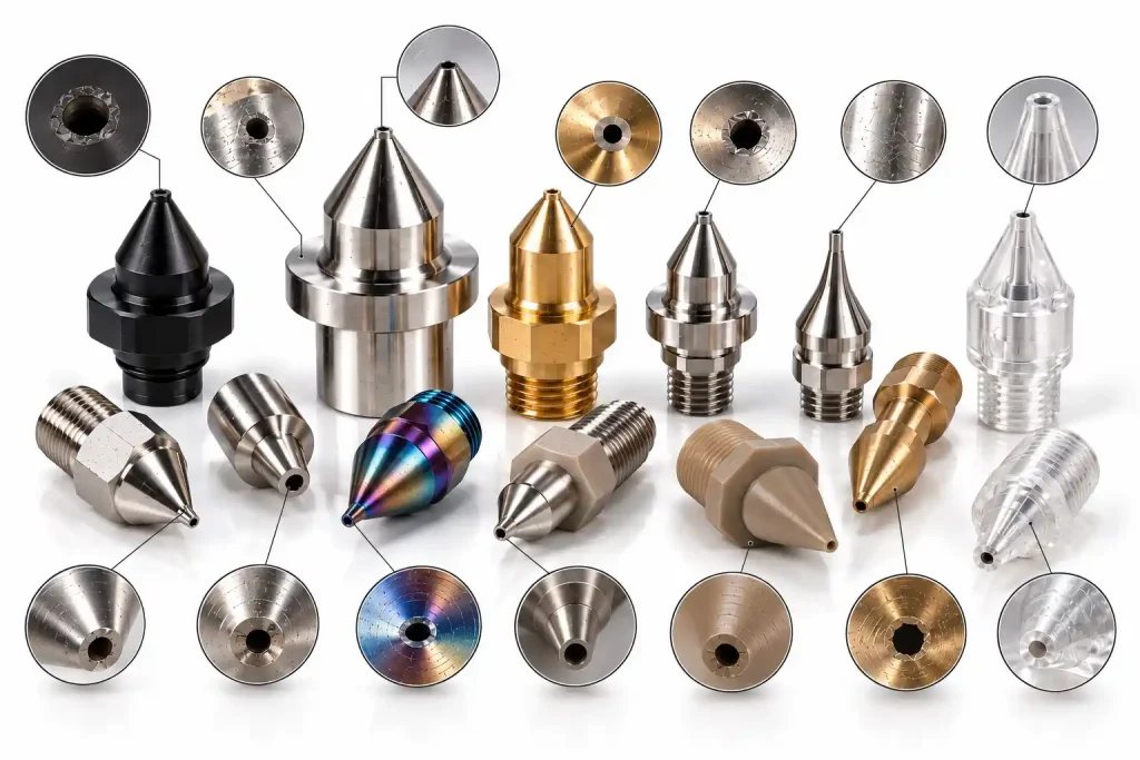 Examples of common issues with standard off-the-shelf nozzles